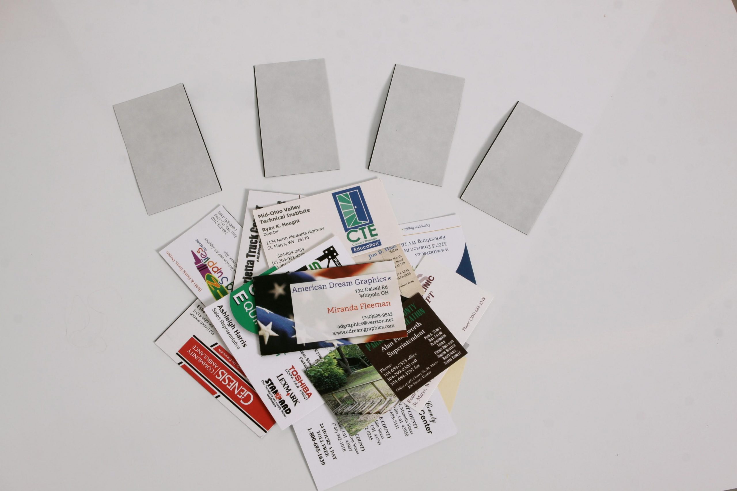 Blank Adhesive Business Card Magnets